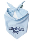 Embroidered Birthday Boy Dog Bandana - Blue