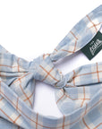 Plaid headband with a The Paws tag on a white background
