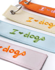 I Love Dogs Embroidered Canvas Keyring
