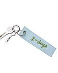 I Love Dogs Embroidered Canvas Keyring