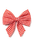 Red and white checkered bow on a white background