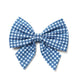 Blue and white checkered bow on a white background