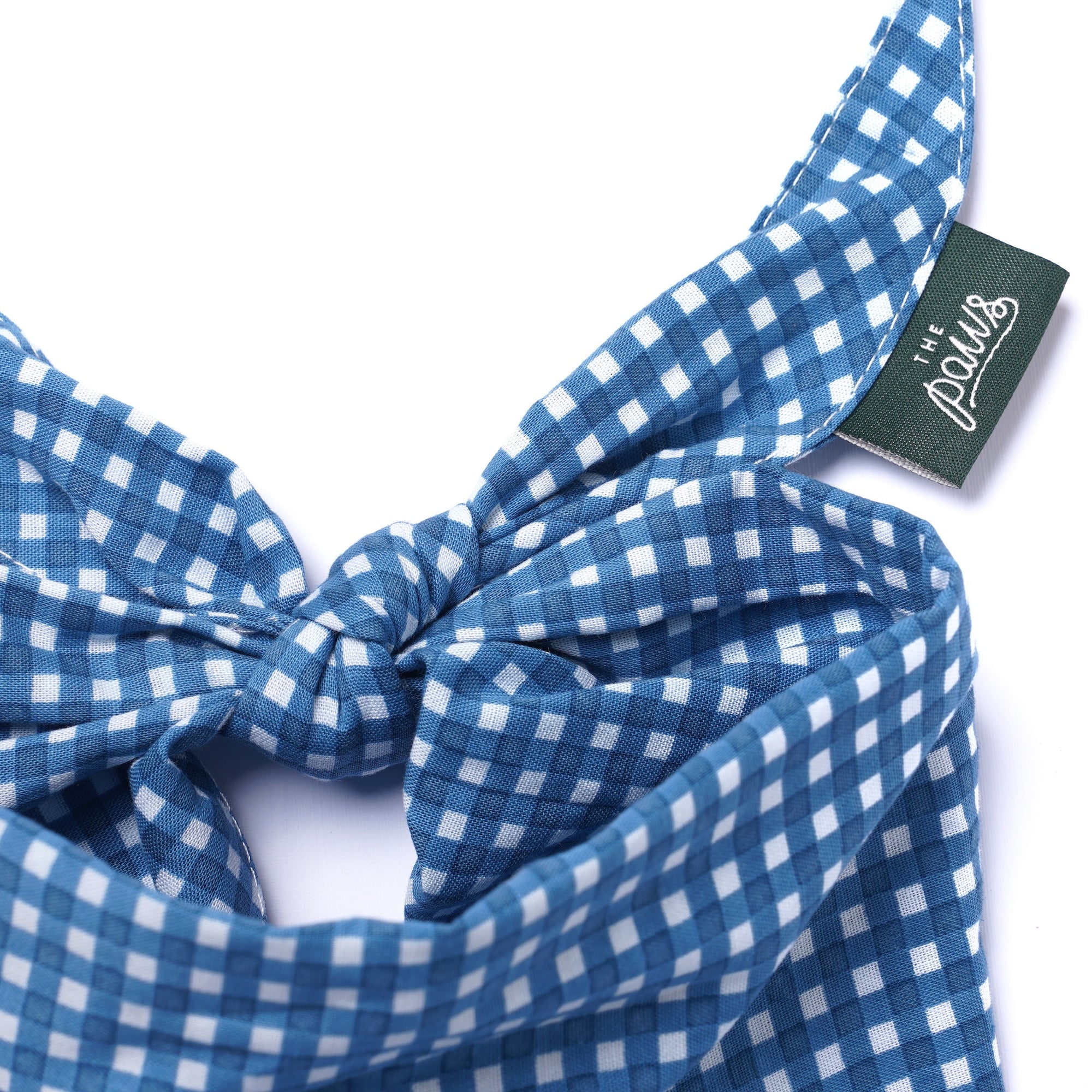 Blue Gingham Dog Bandana