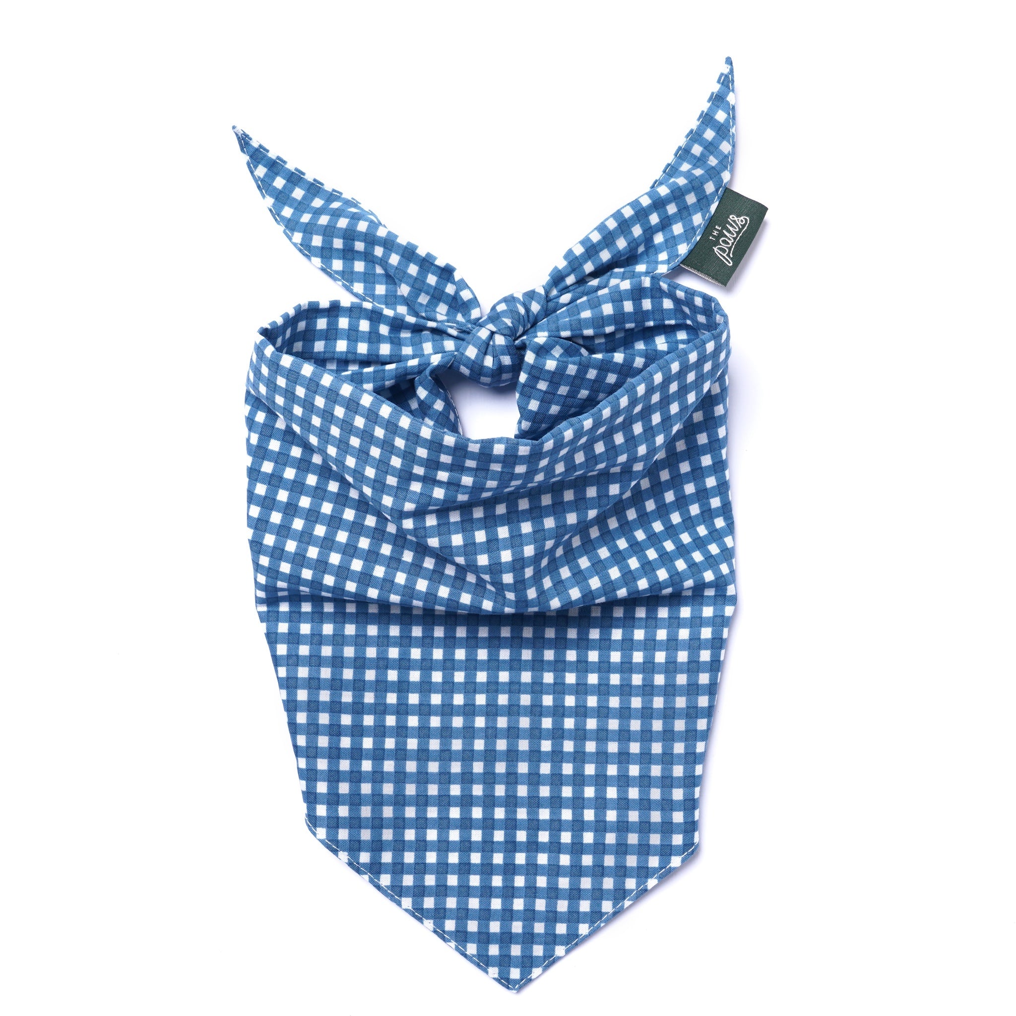Blue Gingham Dog Bandana