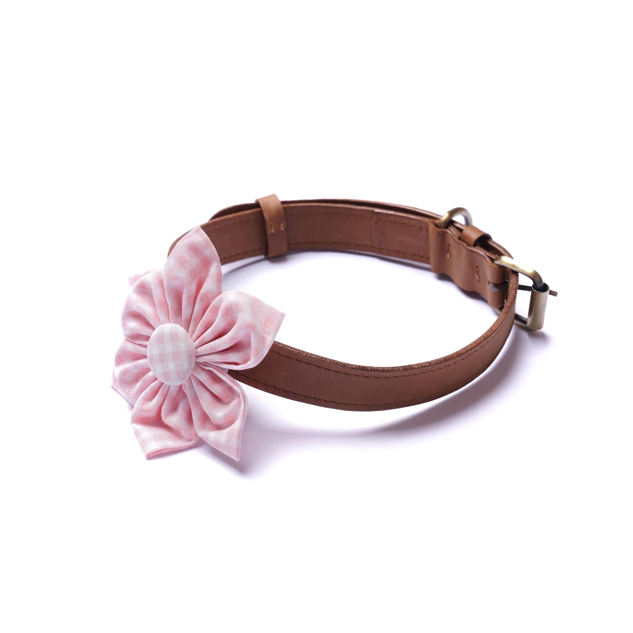Baby Pink Gingham - Collar Flower
