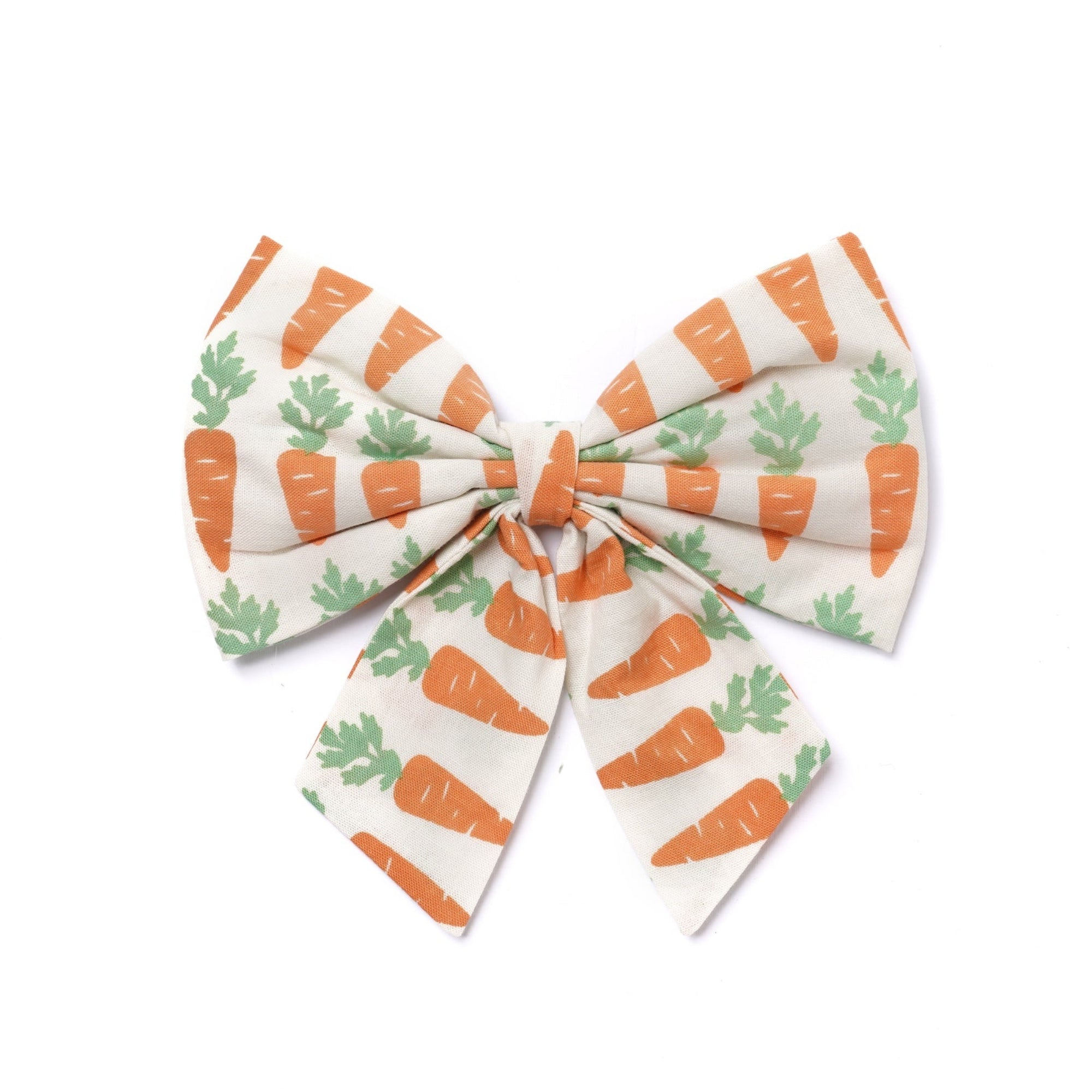 Bow with carrot pattern on a white background