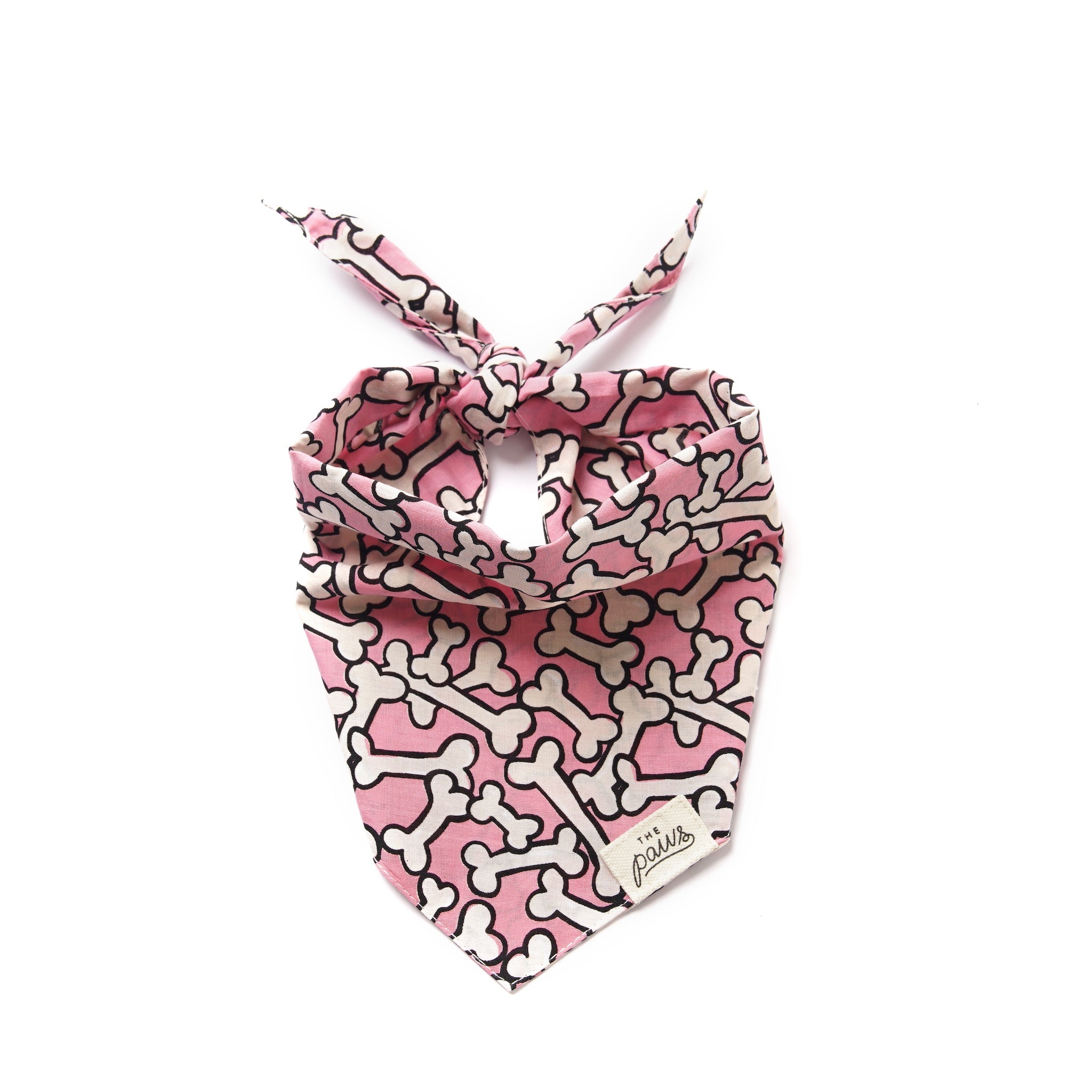 White bones on a pink dog bandana