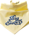 Embroidered Big Sister Dog Bandana - Yellow