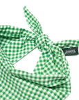 Green Gingham Dog Bandana