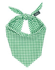 Green Gingham Dog Bandana