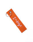 I Love Dogs Embroidered Canvas Keyring