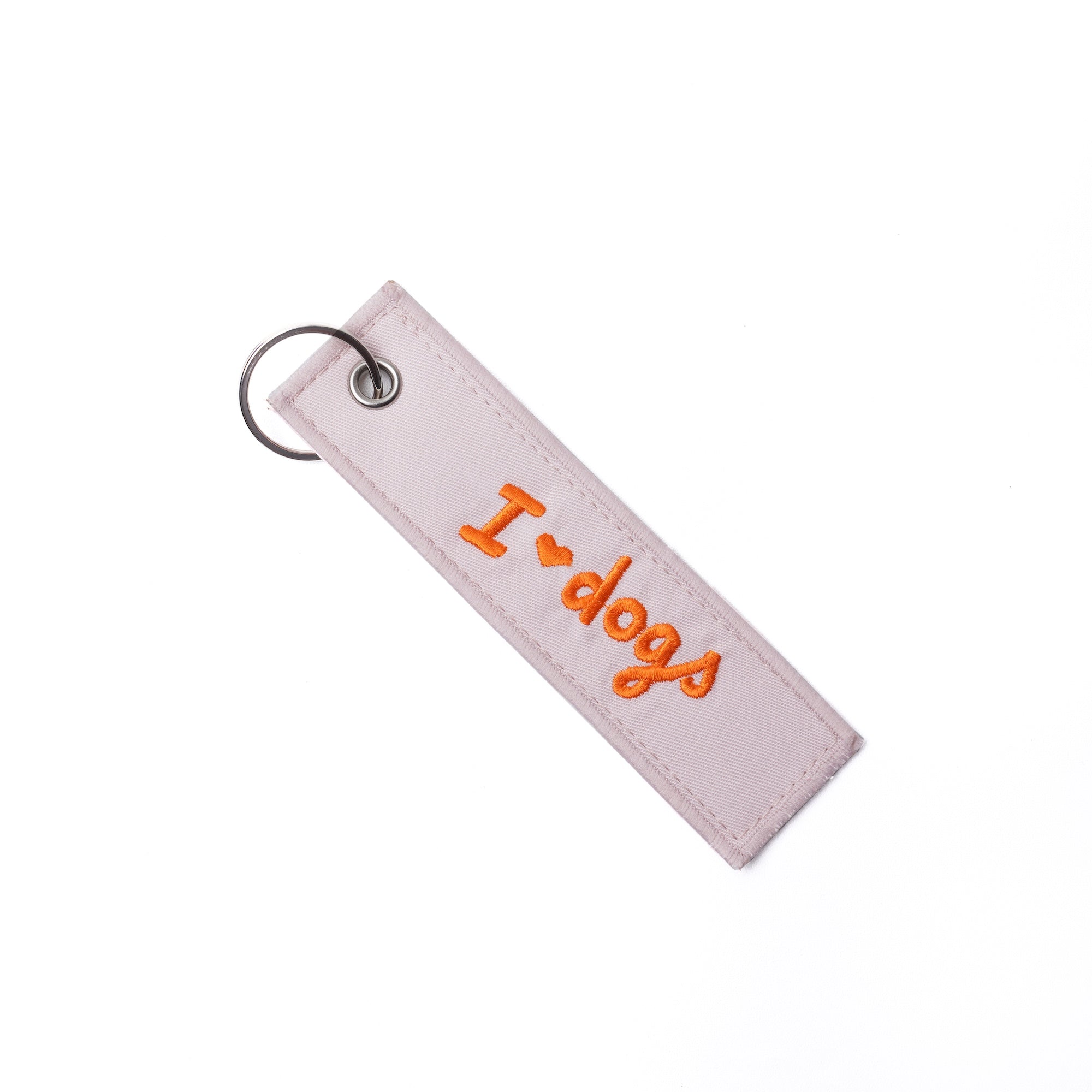 I Love Dogs Embroidered Canvas Keyring