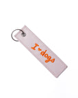 I Love Dogs Embroidered Canvas Keyring