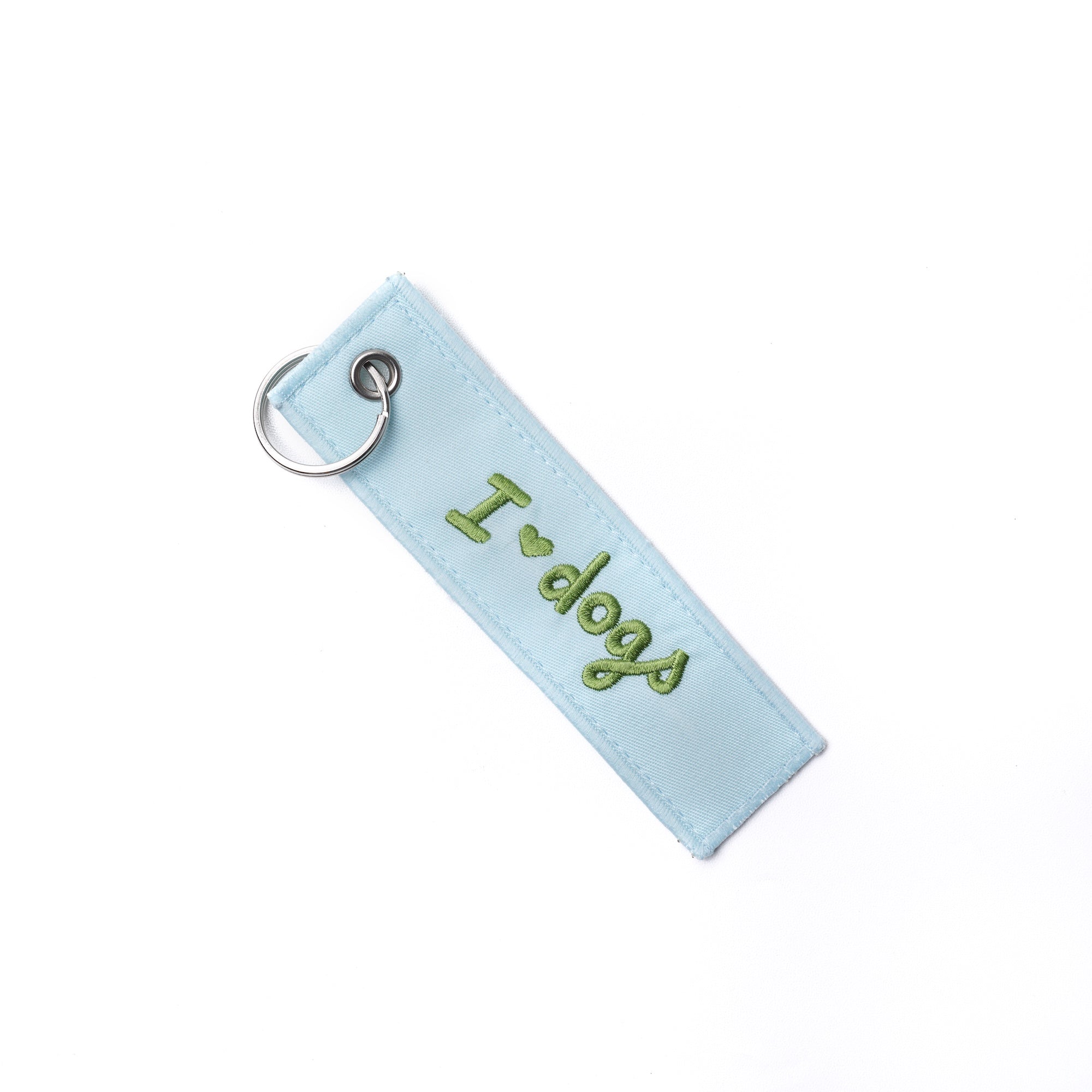 I Love Dogs Embroidered Canvas Keyring