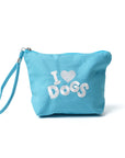I Love Dogs Wristlet Pouch in Blue