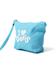 I Love Dogs Wristlet Pouch in Blue