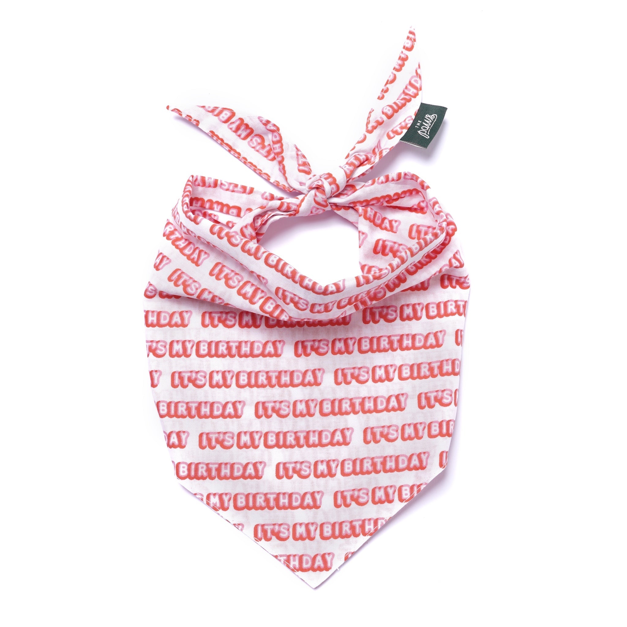 Happy Birthday Dog Bandana – Tie-On Scarf For Dogs, XS/S/M/L Sizes | Black With Colorful Balloons & Streamers