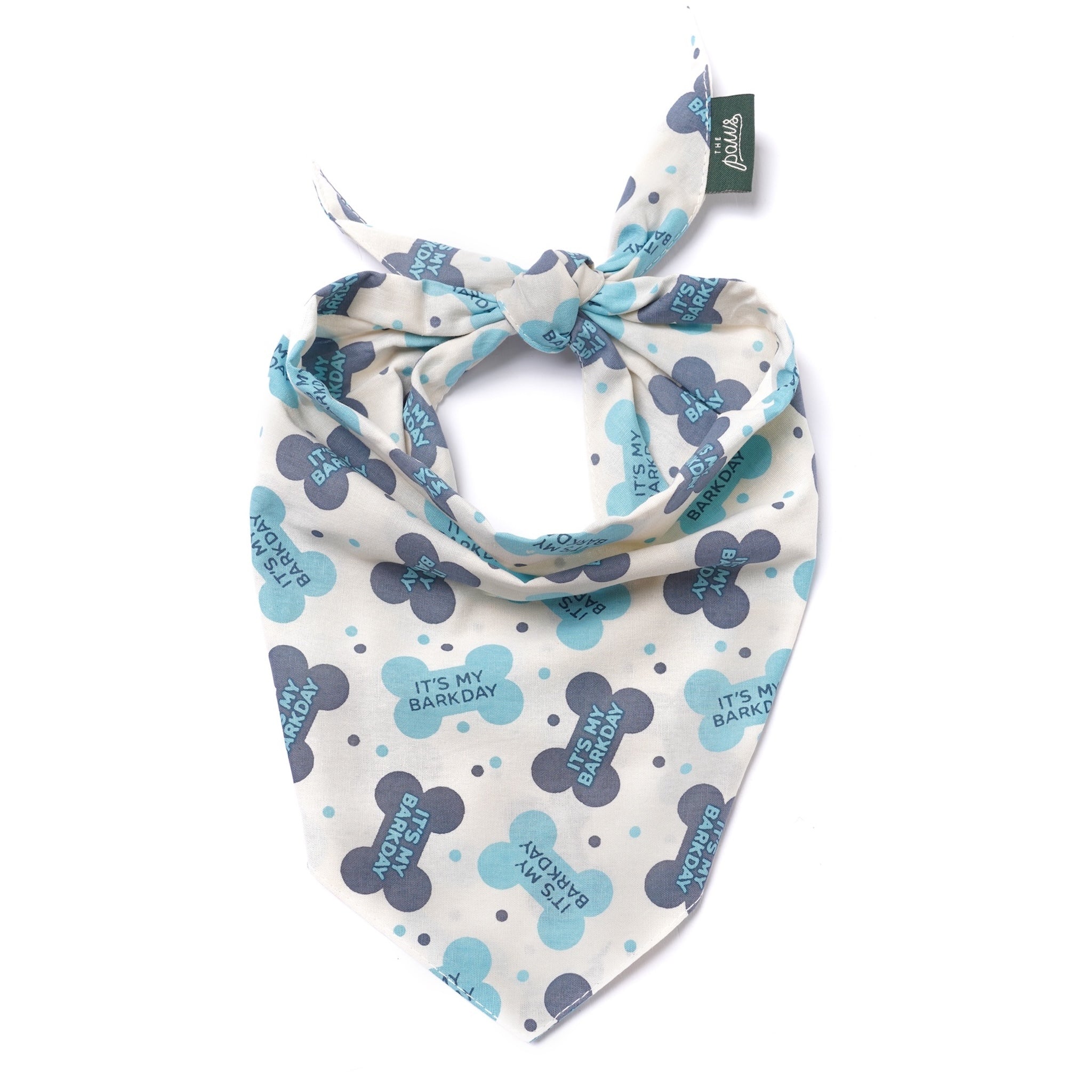 Let's Pawty Blue Dog Bandana