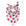 White bandana with red heart designs and text on a white background