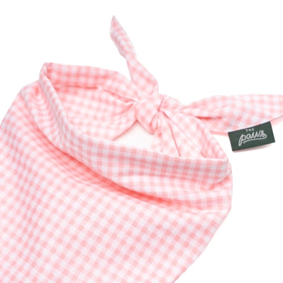 Pink Gingham Dog Bandana