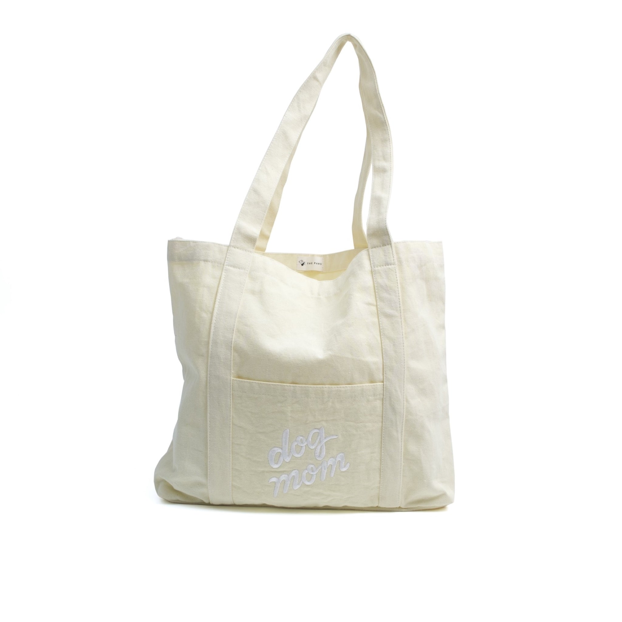 Dog Mom Butter Yellow Canvas Tote Bag 