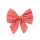 Red and white checkered bow on a white background