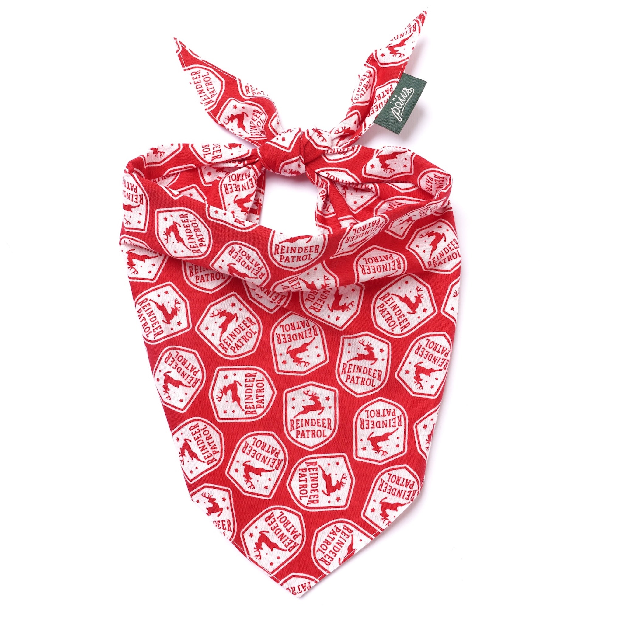 Reindeer Patrol Christmas Dog Bandana