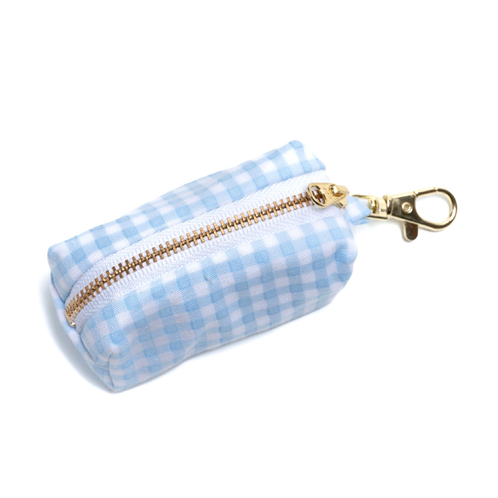 Dog Waste Bag Holder - Baby Blue Gingham